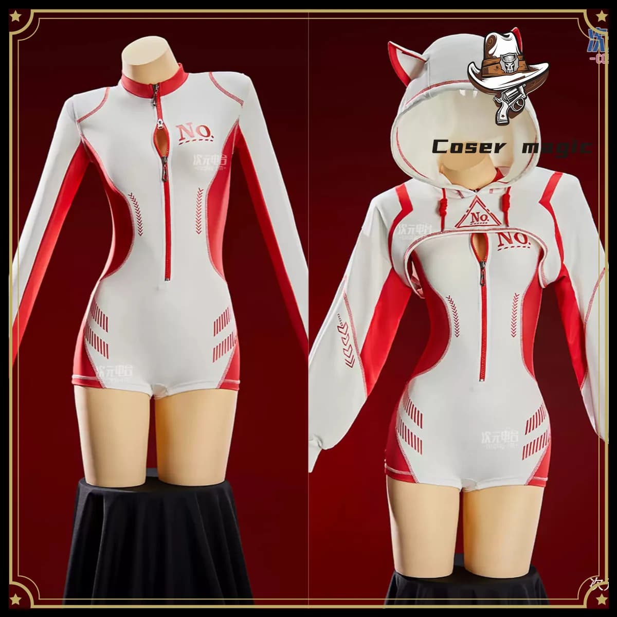Asuka Tech‑wear Sportswear White Cosplay Costume, Anime Character Women Outfit