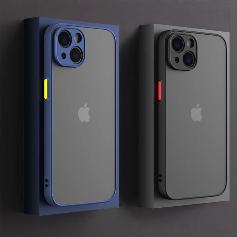 Per iPhone 13 Custodia per telefono trasparente con paraurti antiurto per iPhone 13 mini 11 12 Pro Max XR X XS 6 7 8 Plus Cover rigida opaca morbida per PC