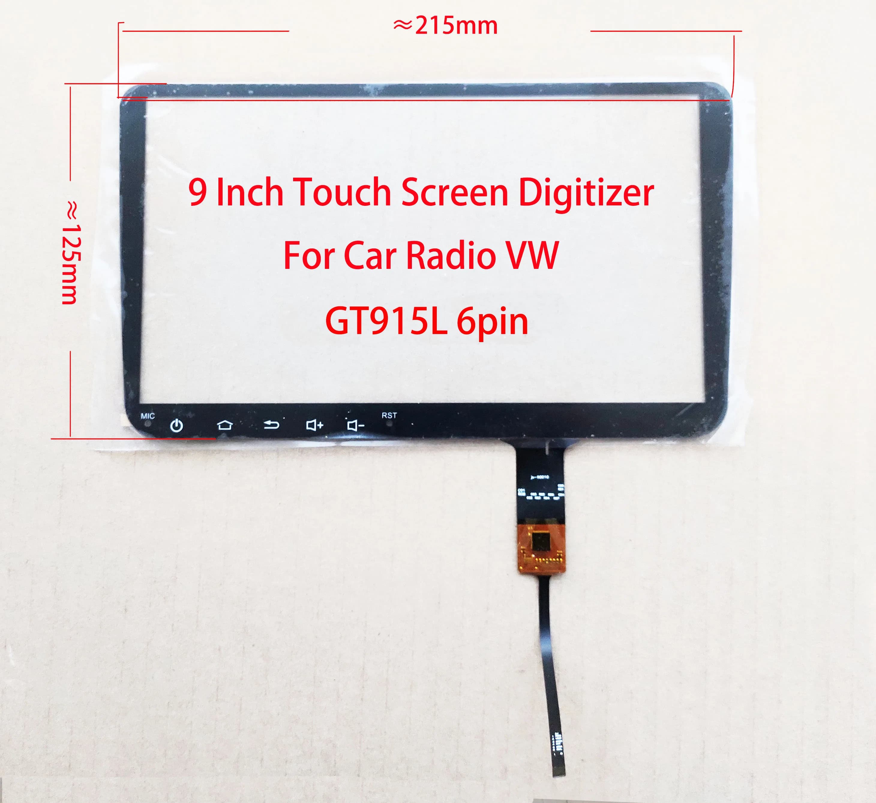 Sensore HandWriter digitalizzatore Touch Screen da 9 pollici 215*126mm GT915 GT911 6pin per Radio VW XCPG