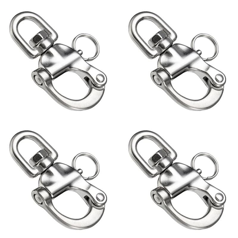 A48P-4X Stainless Steel Swivel Shackle Quick Release Boat Anchor Chain Eye Shackle Swivel Snap Hook For Marine Architectural