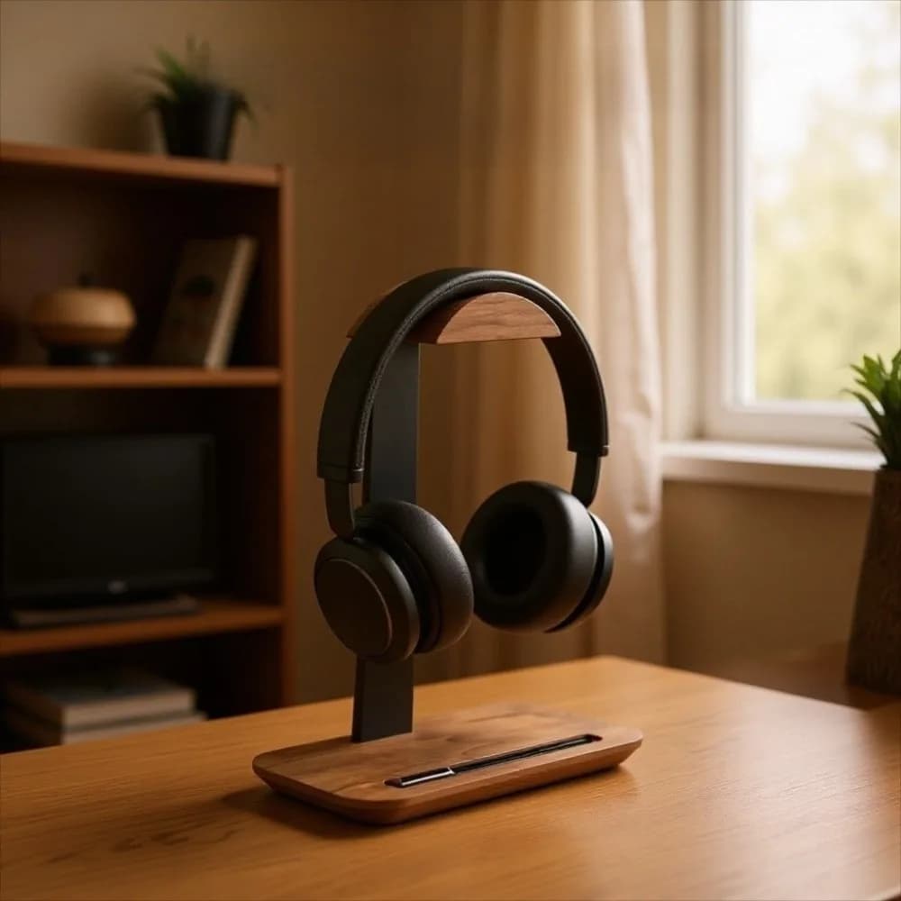 Quality With Storage Base Headphone Stand Universal Headphone Dispaly Headphone Holder Desktop Wood Headset Stand Home