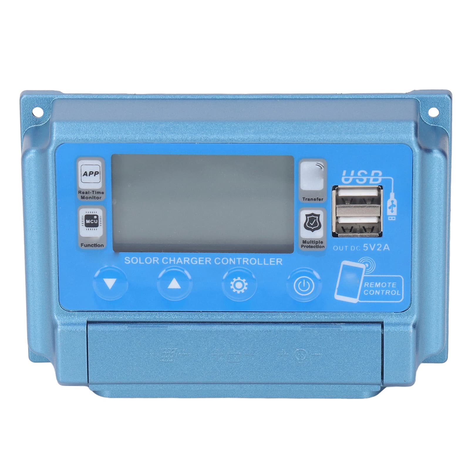 Regolatore di Carica Solare MPPT 12V 24V 36V 48V 60V Autoadattante con Doppia Porta USB e Bluetooth per Pannelli Fotovoltaici