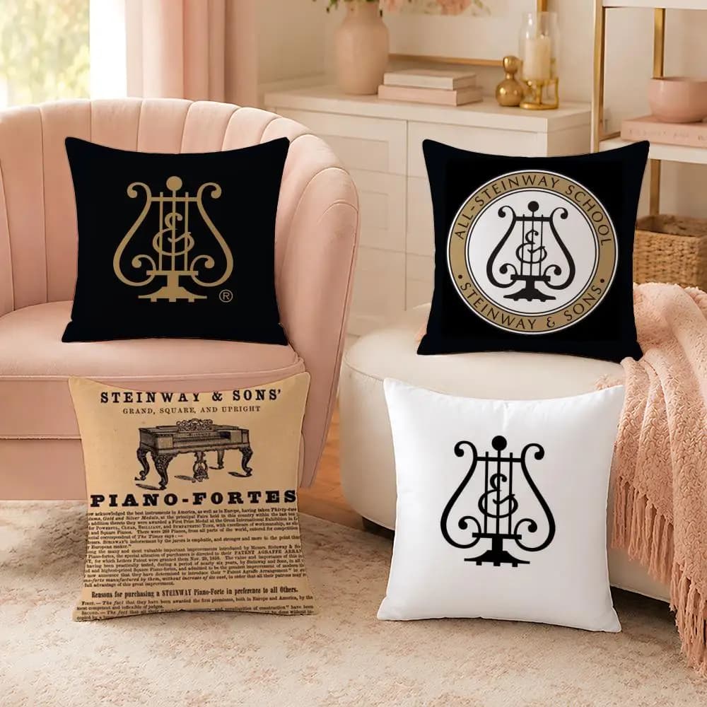 Famous Brand S-Steinway & SonsS Cushion Cover Soft Skin Friendly Cloud Like Comfort Pillow Cover for Sofa Bed Seat
