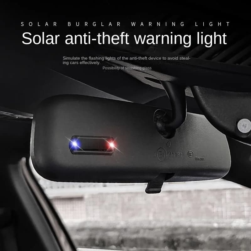 Mini LED per auto Spia di energia solare Sicurezza notturna Allarme simulato Lampada di avvertenza antifurto wireless Lampada di allarme fittizia stroboscopica