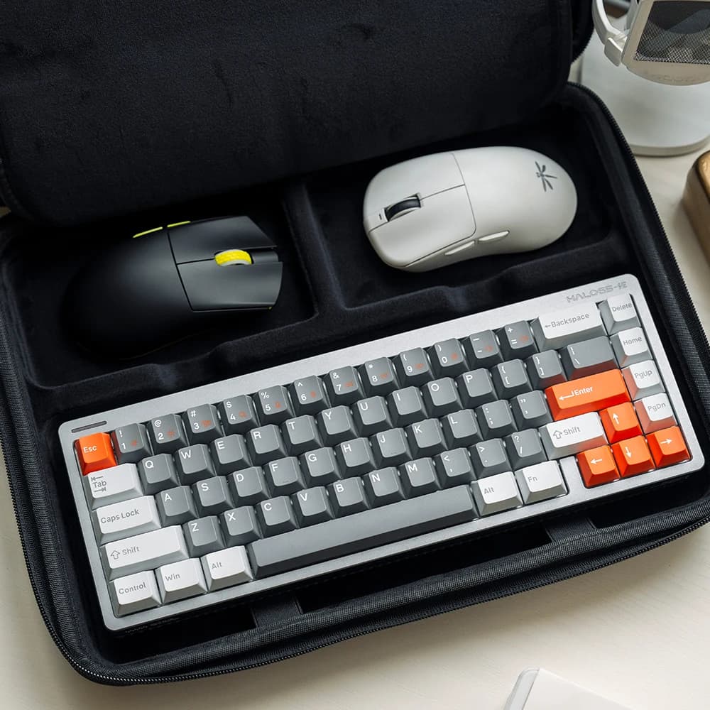 Mechanical Keyboard Storage Bag with Magnetic Axis Original Design Portable Hard Ammunition Bag for Laptop Ammunition for 2 mice