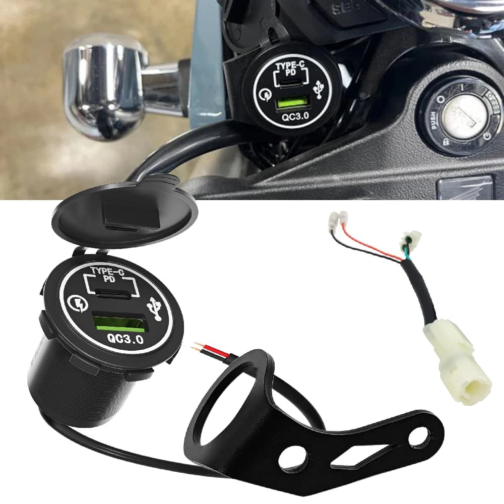 Kit porta USB tipo C PD per caricabatterie rapido con kit cablaggio per Honda Dax 125 ST125