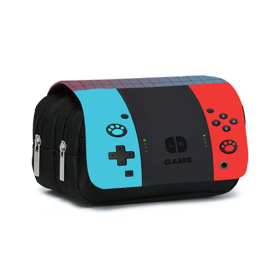 Astuccio per penne a doppio strato con console per videogiochi, per ragazzi/ragazze, i migliori regali, astuccio per penne con cartoni animati 2D per adolescenti, materiale scolastico per bambini