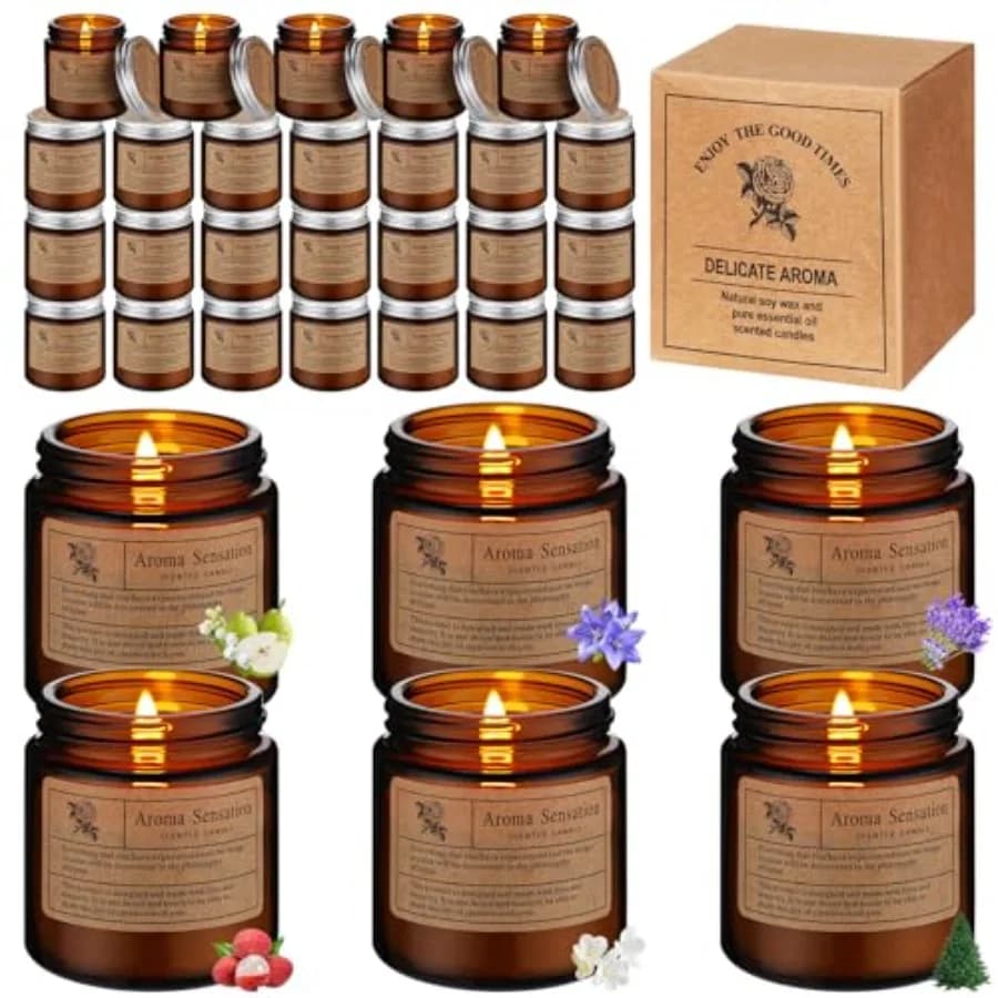 Set Regalo di 36 Candele Profumate per Casa, Candele in Barattolo per Donne, Candele Aromaterapiche a Lunga Durata per Compleanno, Ringraziamento Insegnanti