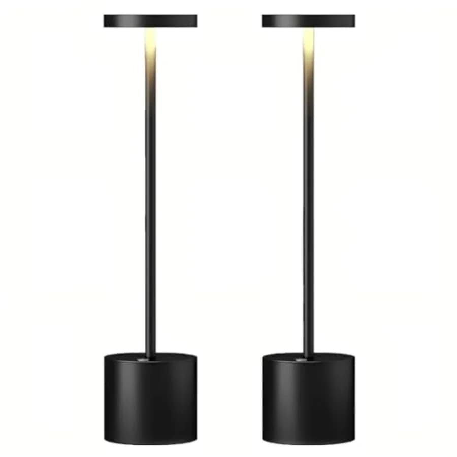 Lampada da Tavolo a Batteria Ricaricabile Senza Fili 6000 mAh, Lampada da Scrivania a LED con 3 Livelli di Luminosità e Colore Regolabile, Dimmerabile e Luminosa