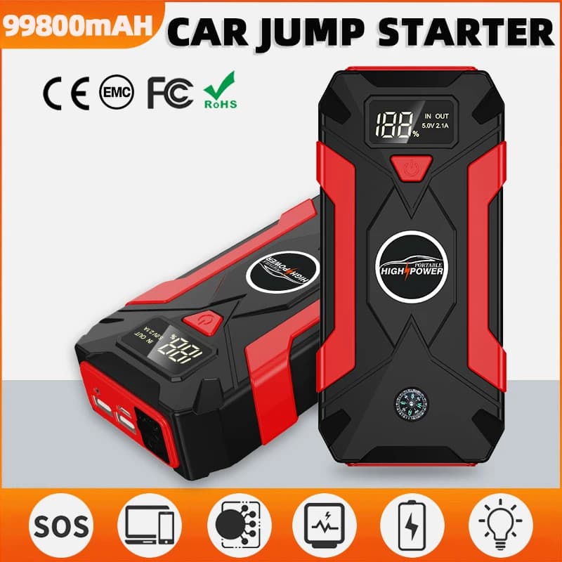Hot 2000A Auto Portatile Salto di Avviamento Accumulatori E Caricabatterie Di Riserva Auto Booster Caricatore 12V Dispositivo di Avviamento Benzina Diesel Auto Booster