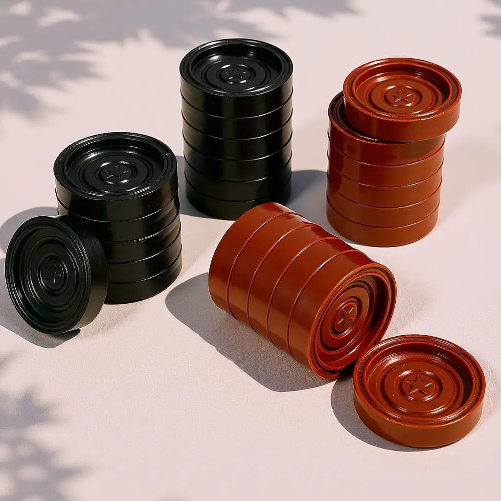 24 Pezzi Rotondi di Scacchi e Dama in Plastica ABS, Accessori di Ricambio per Giochi da Tavolo, Backgammon, Fiches da Gioco Uniche