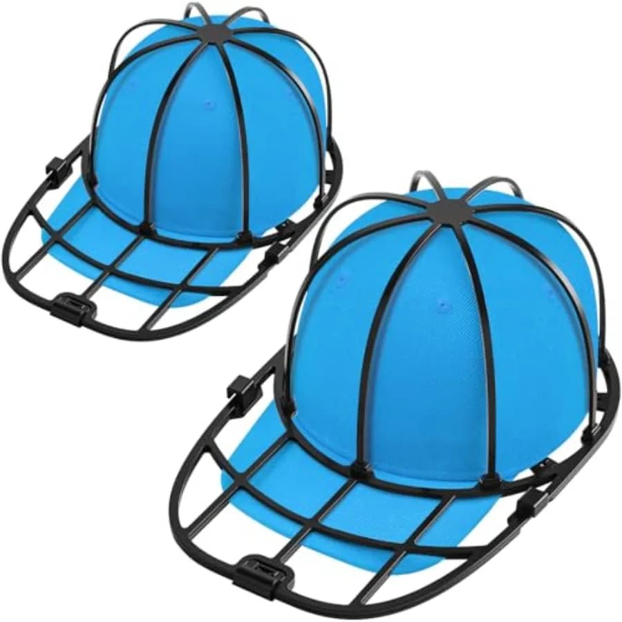 Hat Washer Cage for Baseball Caps Washing Machine Dishwasher Cap Cleaner Frame Washing for Adult Ball Hats Black-2 Pack