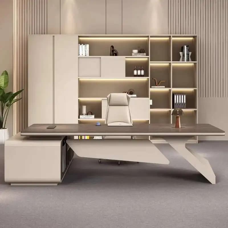 Scrivania di lusso in piedi Grande studio Computer Gaming Scrivania direzionale Workstation Cabinent Escritorios De Computadora Furniture