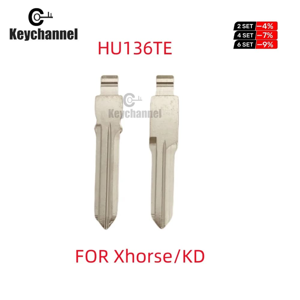 Keychannel 5 pezzi lama chiave auto in metallo non tagliato HU136TE chiave universale vuota per telecomando VVDI Xhorse KD JMD per Renault Dacia Nissan
