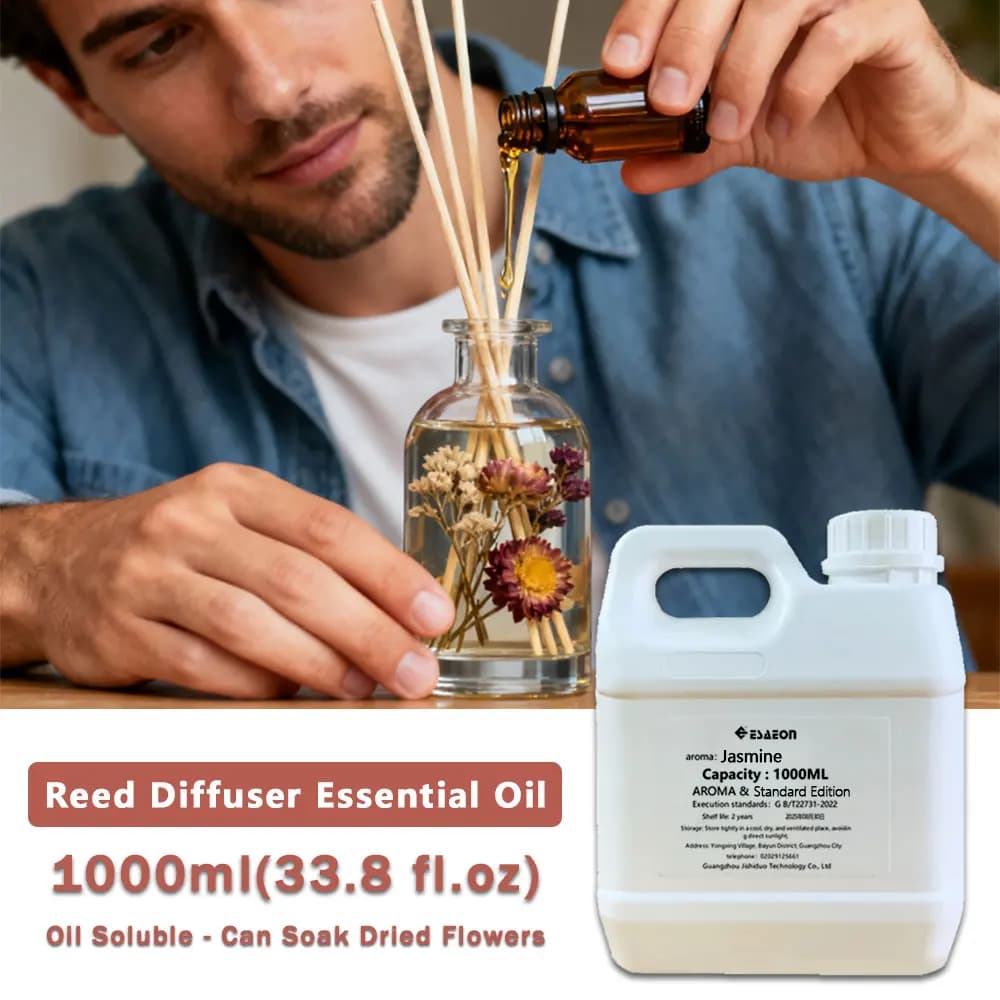 ESAEON 1000 ml (33,8 fl.oz) Oli essenziali al gelsomino/eucalipto/Hilton - Per hotel/club/diffusore di ance per WC e aromaterapia senza fuoco