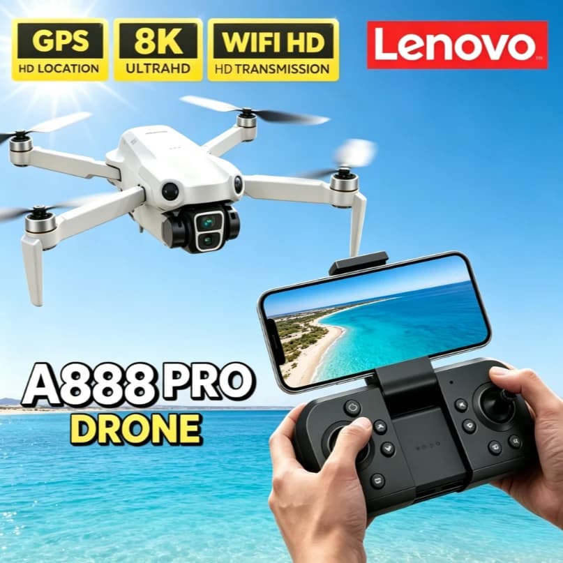 Lenovo A888 GPS FPV Drone Foldable Screen RC Brushless Obstacle Avoidance 8K Camera 5G WiFi Quadcopter