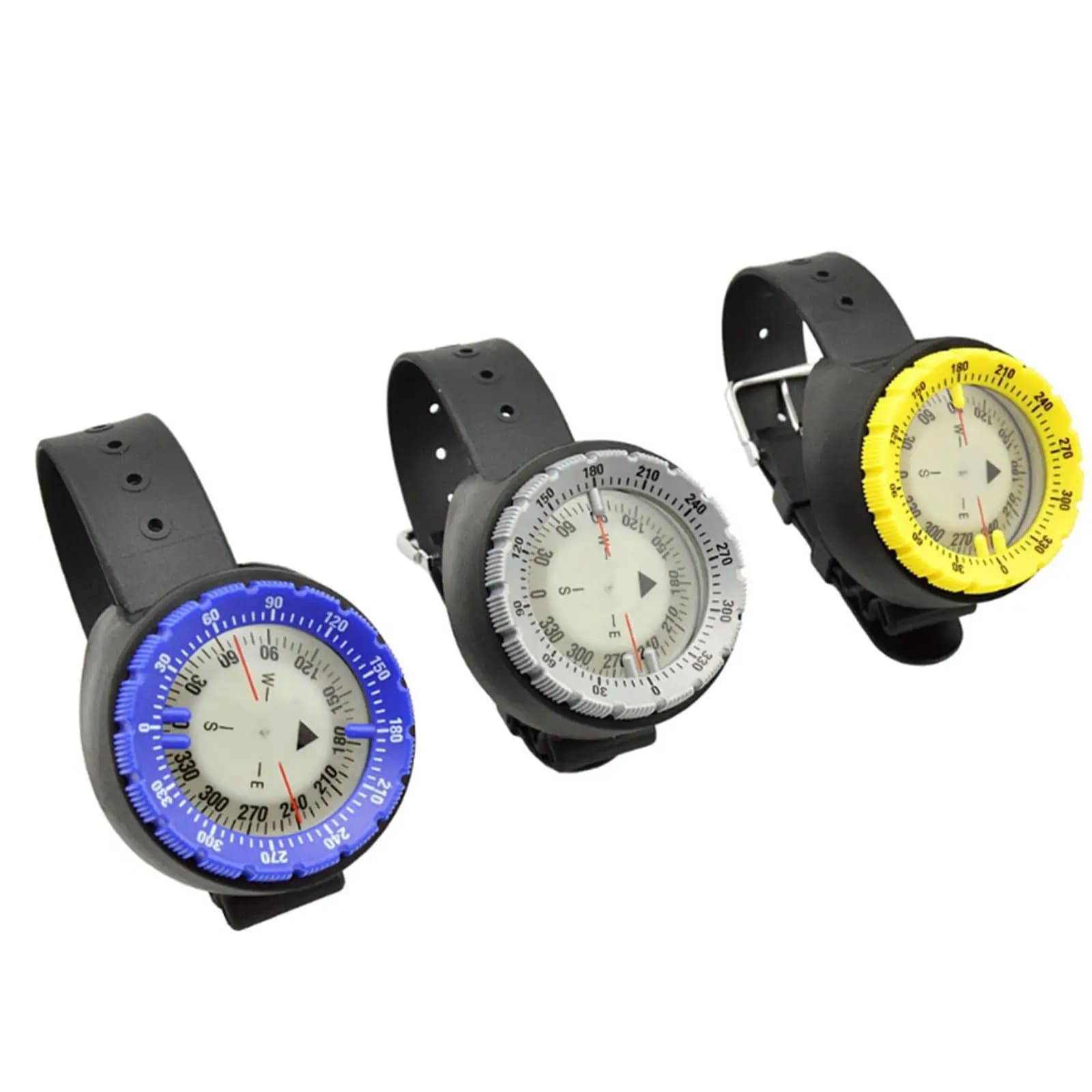 Underwater Compass Gauge Detachable Strap Luminous Waterproof Floating Navigation Device for Snorkeling and Off Road Exploration