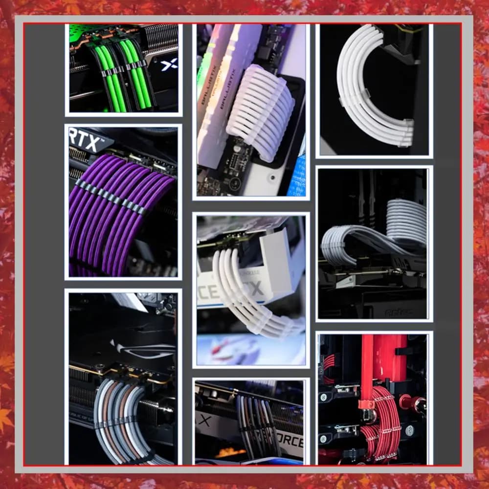 24 Pezzi Clip Organizzatori per Cavi Computer, 24 Pin 8 Pin 6 Pin, Pettini Organizzatori per Cavi in Acrilico per Cavi di Alimentazione PC da 3.0-3.6mm