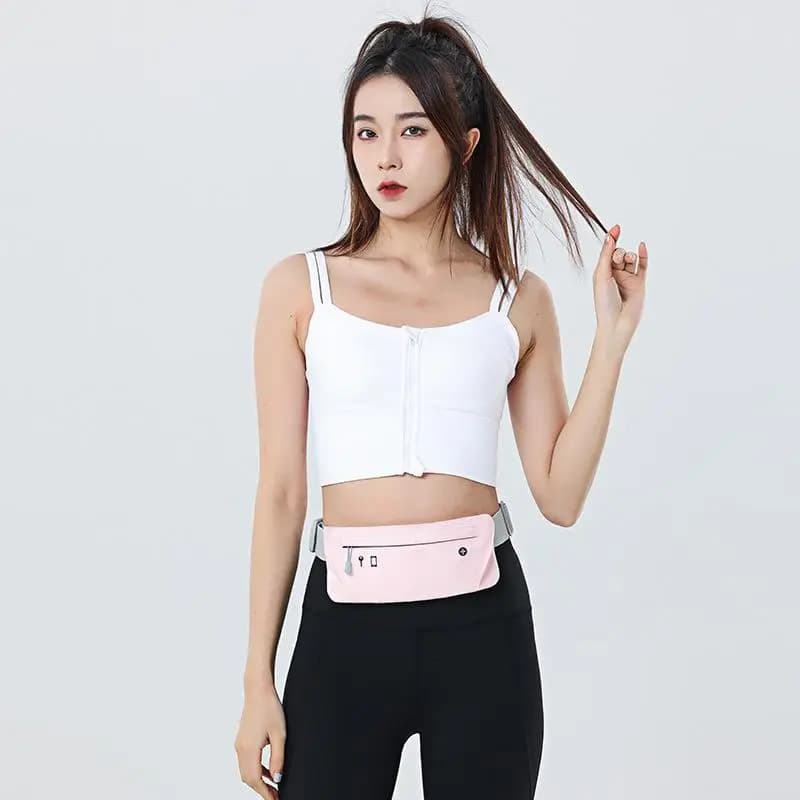 Fitness Running Waist Belt with Phone Pouch Adjustable Pack for Men Women Sports