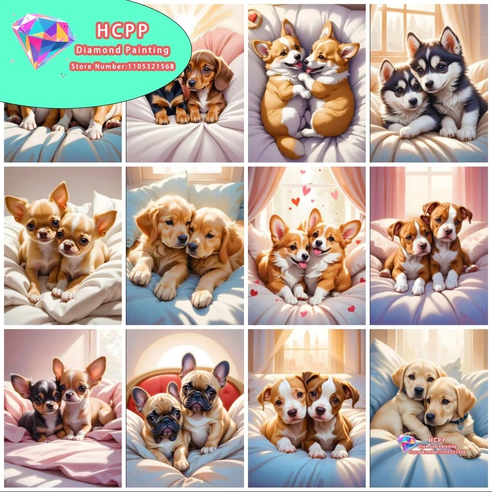 Warm Dog Animal Diamond Painting Kit Square Round Diamond 5D DIY Mosaic Handmade Art Unique Exquisite Gift Crafts Home Decor