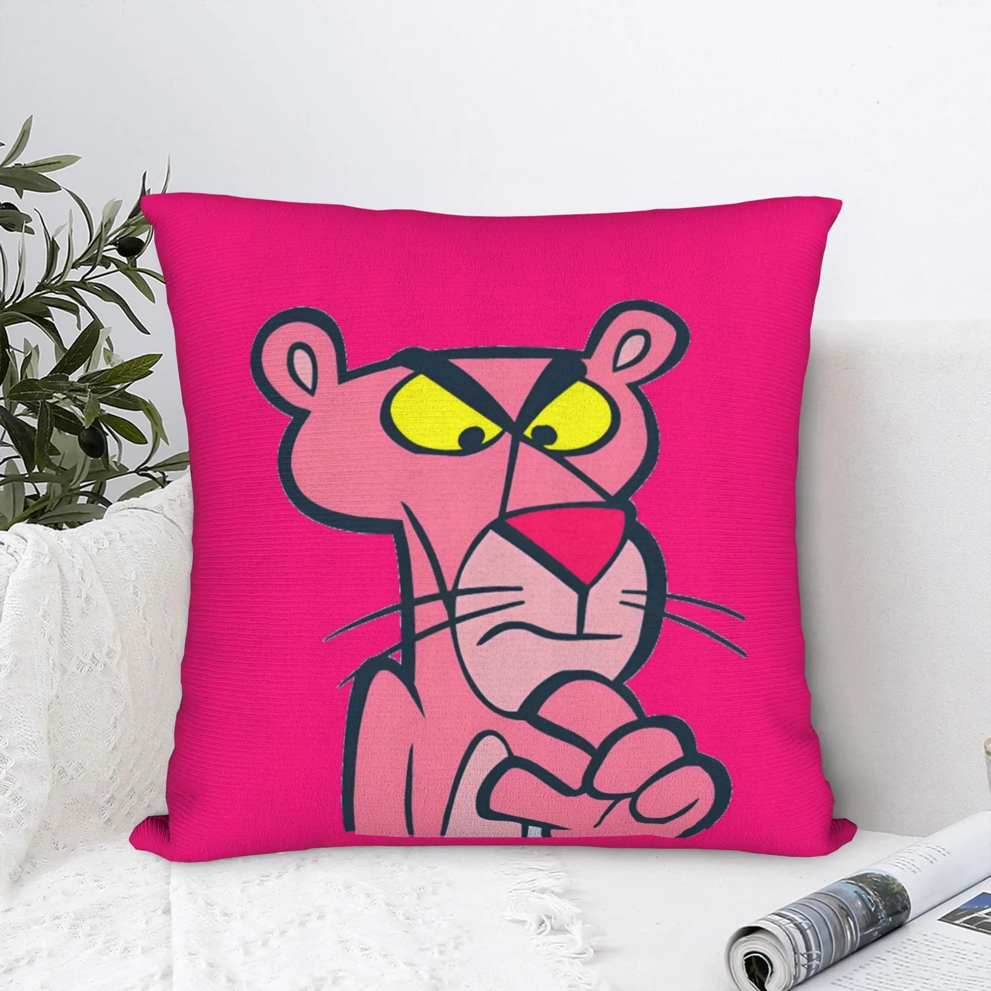 Pinks Panthers Thingking Pillowcase Polyester Cushion Cover Decor Throw Pillow Case Cover Sofa Square 40*40cm