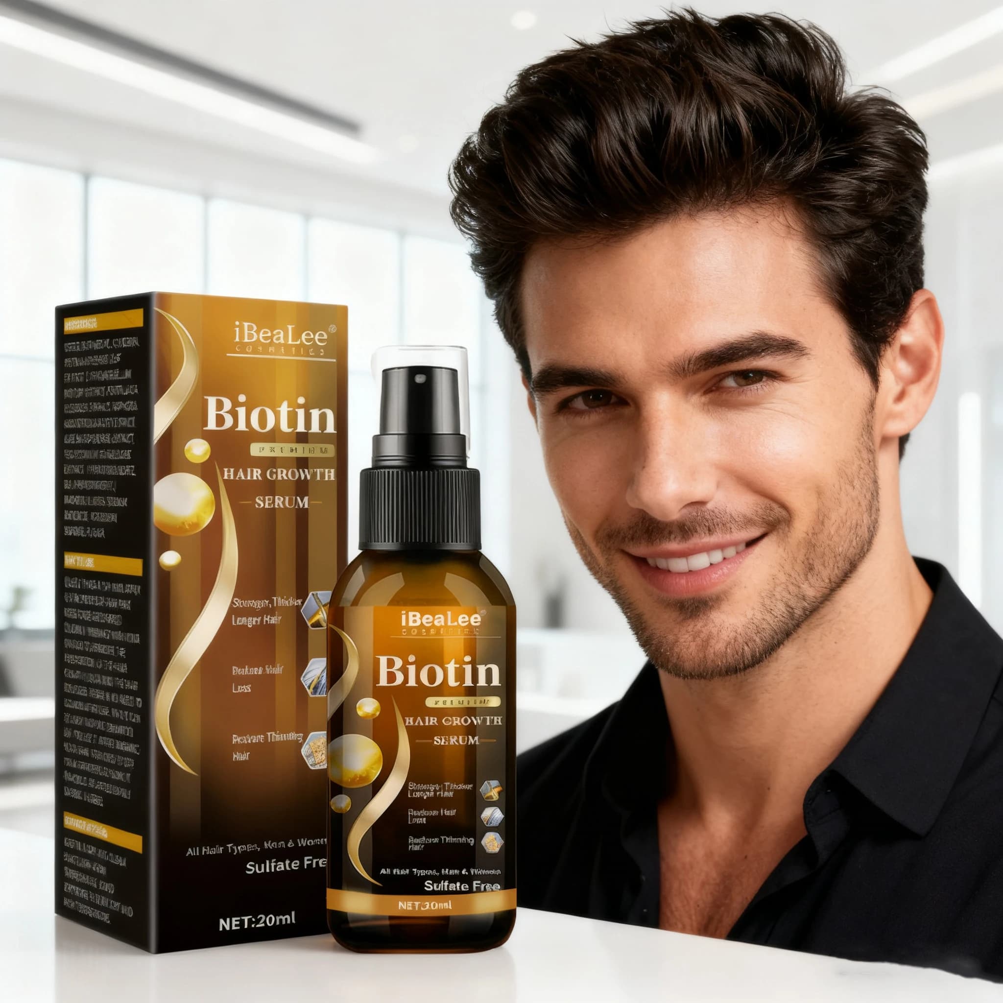 Siero spray for hair growth to biotin Helps grow healthy, strong hair, treatment for regrowth of hair thinning for men and women Cooling