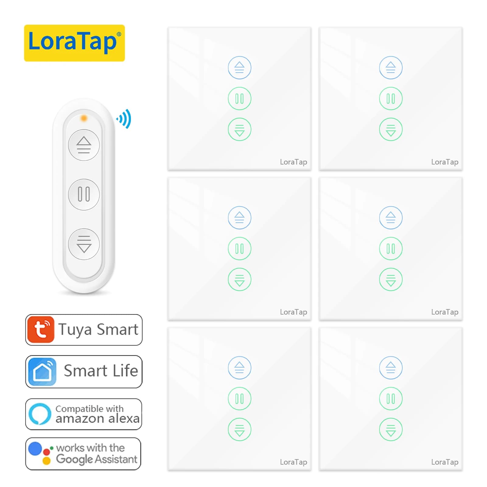 Tuya/Smart Life Interruttore motore tenda elettrica intelligente Controllo touch con timer percentuale Controllo vocale tramite Alexa Google Assistant