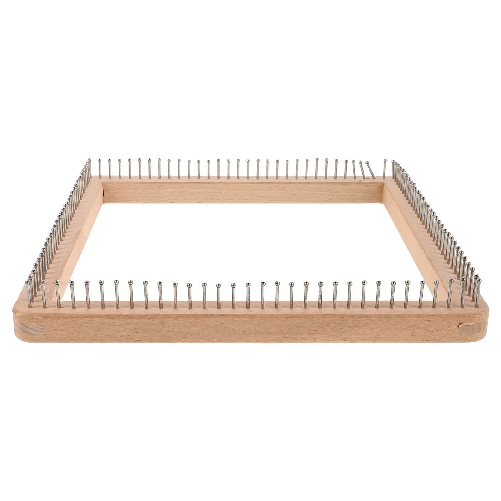Wooden Knitting Loom 30x30cm Blocking Board DIY Weaving Tool for Hats Scarves Shawls Blankets Versatile Wood Knitting Board