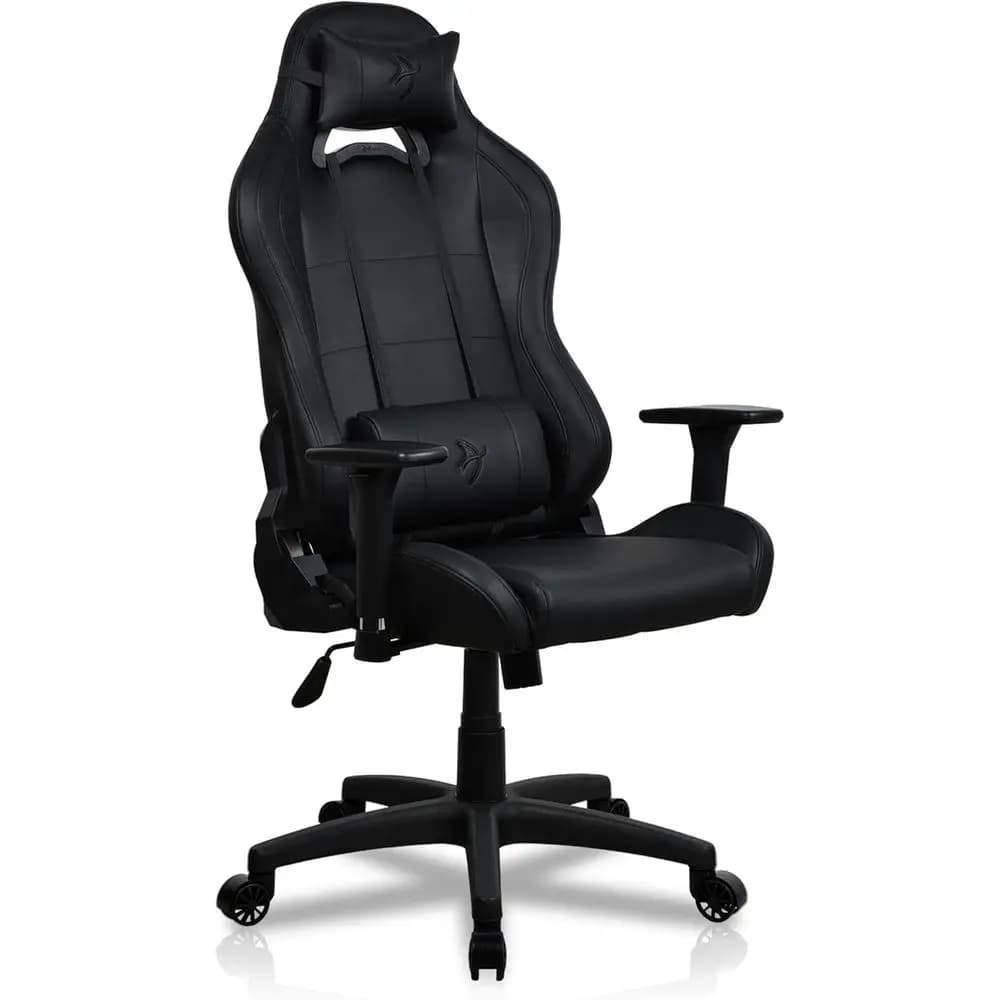 Sedia da Gaming Ergonomica in PU con Schienale Regolabile e Supporto Lombare - Sedia Professionale per Computer per Casa e Ufficio in Nero