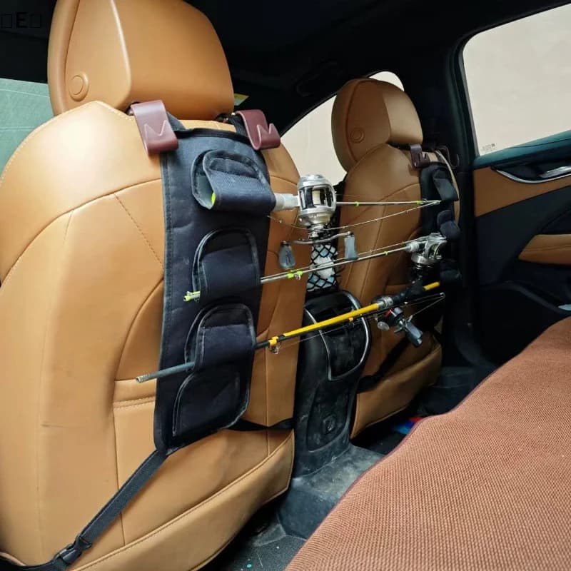 WAYE 2.1.12 Fishing rod supports suitable for rear seats of the car, portable buckles with straps, 3 accessories for outdoor fishing gear