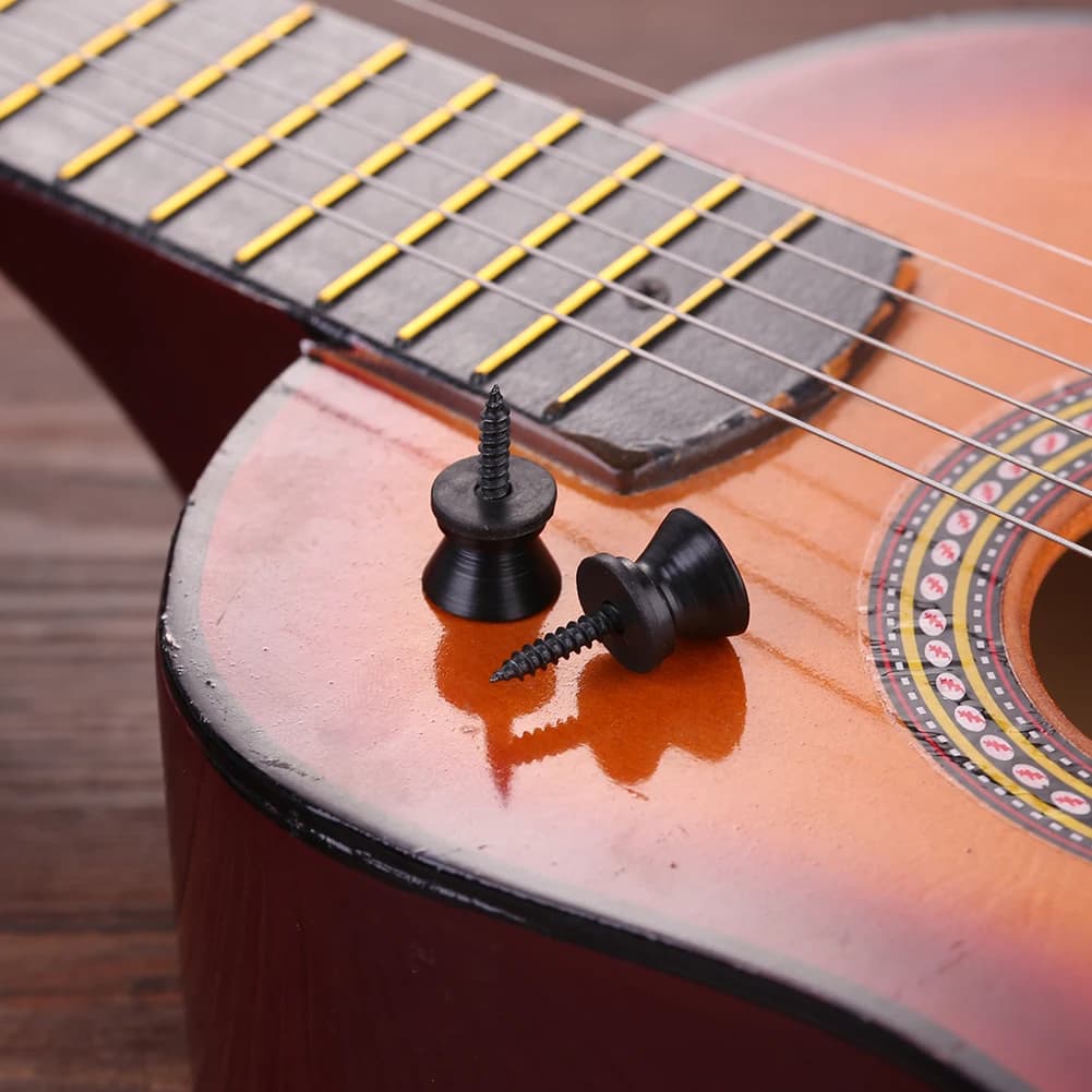 2x picchetti per chitarra per perni di bloccaggio con fibbia per tracolla per chitarra ukulele per basso elettrico acustico