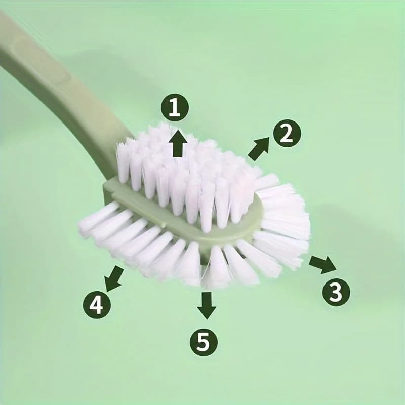 1A multi-angle shoe brush in a set， Light green polyester fiber，Multifunctional tools are suitable for laundry and shoe cleanin