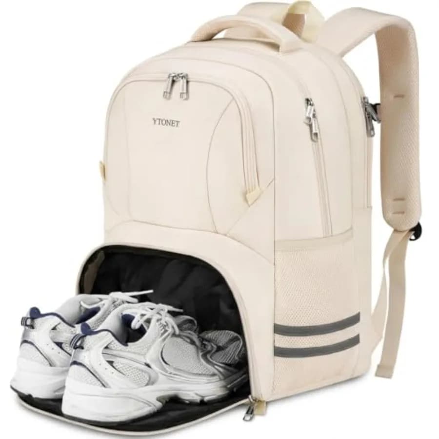 Zaino da palestra per donna e uomo, zaino da viaggio con scomparto per scarpe, borsa sportiva resistente all'acqua, adatta per laptop, campeggio, allenamento