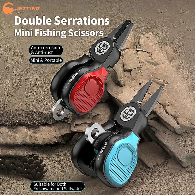 (New) 1Pcs Portable Stainless Steel Lure Shears Fishing Line PE Line Serrated Blade Mini Fishing Shears