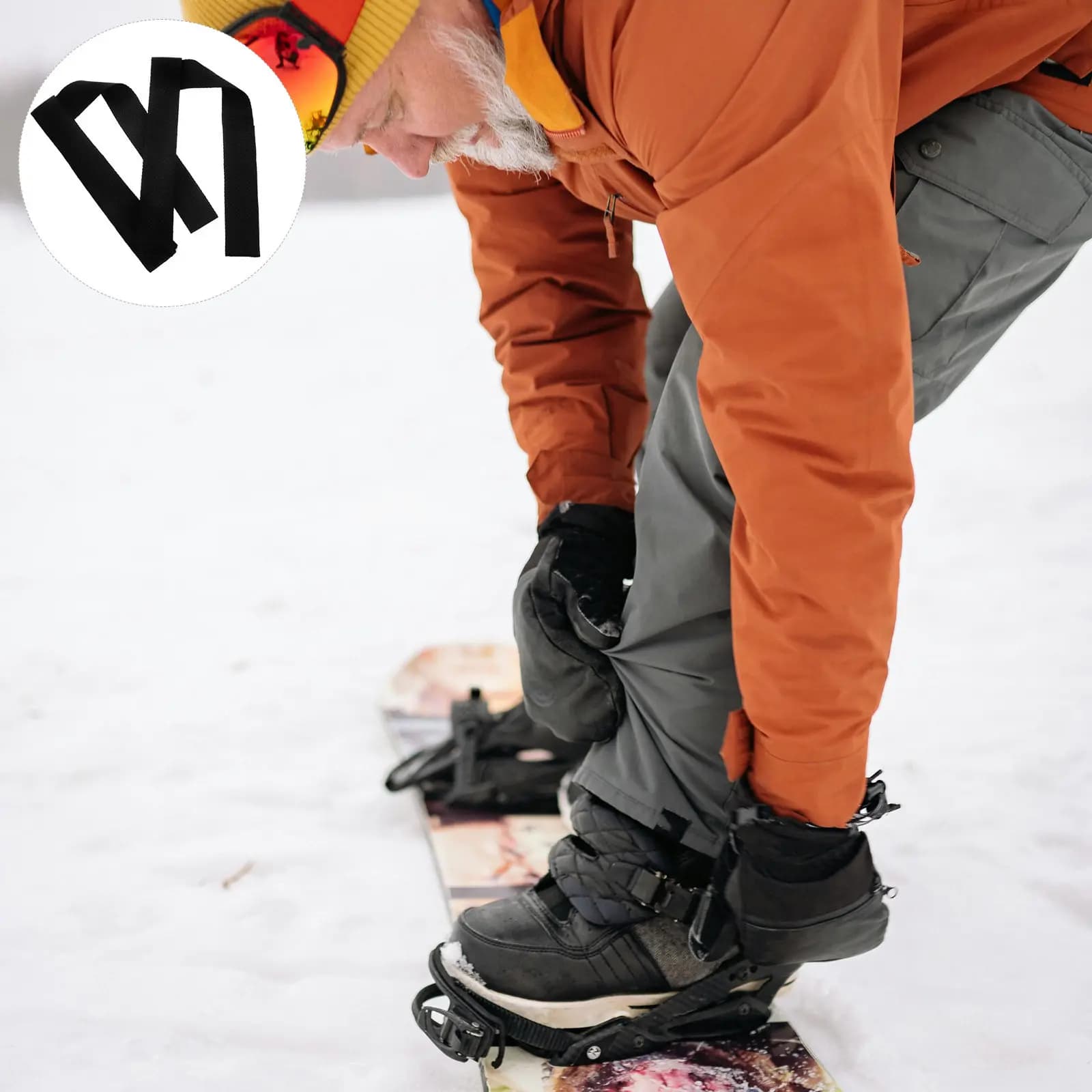 1 Paio di Cinturini per Caviglia da Snowboard, Resistenti e Comodi, Design Diviso, Misura Universale, Accessori per Attacchi, Cinghia di Fissaggio per Caviglia