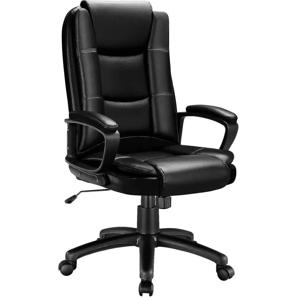 Sedia da Gaming Ergonomica con Schienale Alto, Supporto Lombare, Rotazione Regolabile e Ruote per un Comodo Uso in Ufficio Domestico (Nera)