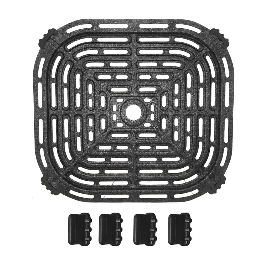 Griglia per friggitrice ad aria in acciaio inossidabile per modelli da 6 quarti, griglia di ricambio antiaderente da 9,0x8,2 pollici con design a doppio strato