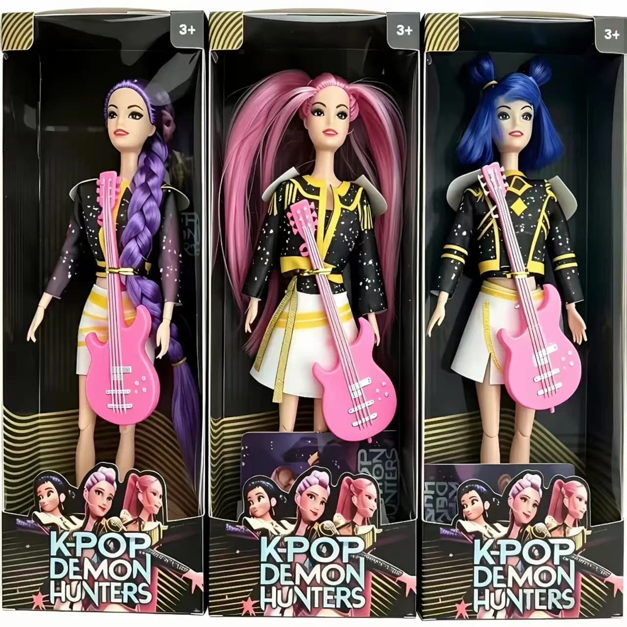 Statuette Anime K-Pop Demon Hunters da 30cm - Modelli Cartoon Rumi Zoey Mira, Bambole in Vinile da Collezione, Regalo di Natale per Ragazze