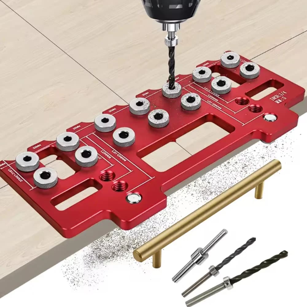 Fori positioner A set of punches for handles, fixing kit for aluminium holes, punching model for straight holes