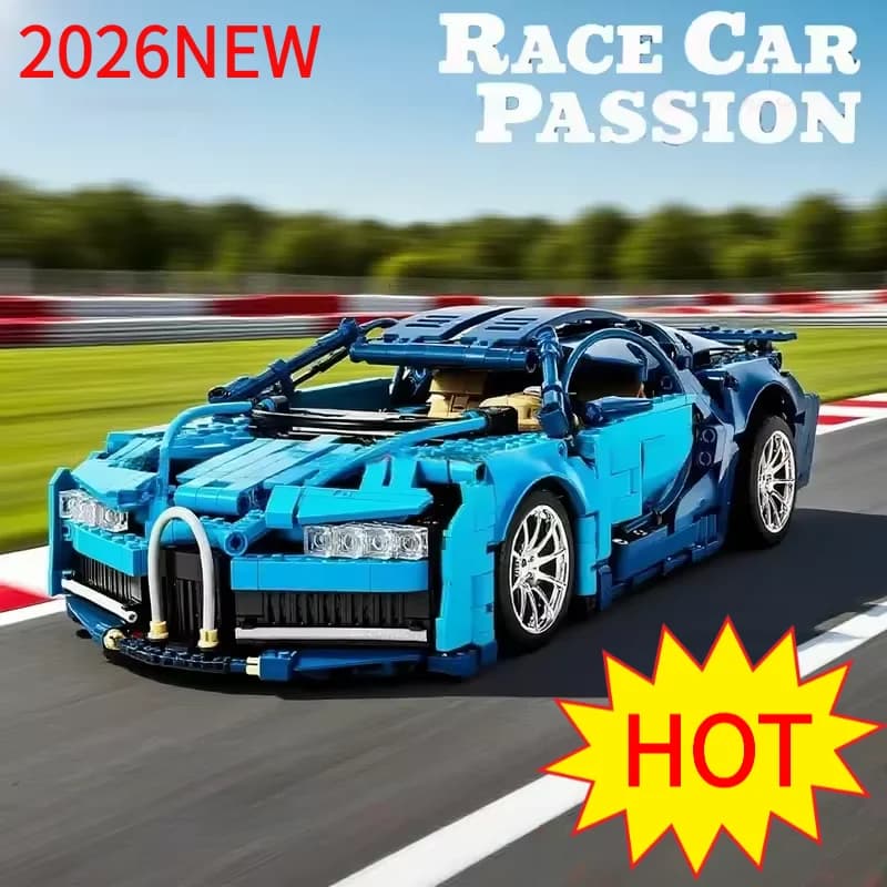Nuovo Set di Costruzioni a Scala: Modellino Auto Sportiva Hypercar da Corsa - Regalo Educativo per Bambini e Bambine