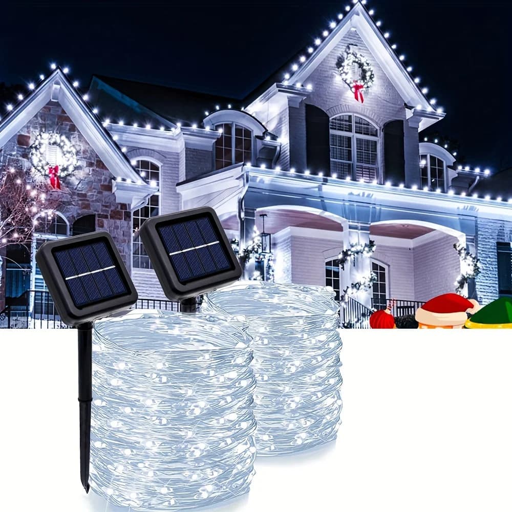22M Solar LED Christmas filo di rame String Lights Outdoor Waterproof Garden Fairy Lights Strip per la festa di capodanno Wedding Decor