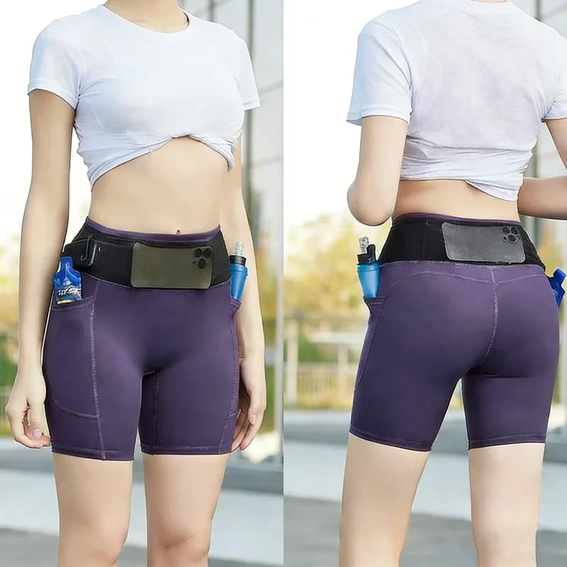Pantaloncini a compressione da donna per l'estate, ad asciugatura rapida, per maratona, ciclismo, allenamento, leggings sportivi, pantaloni da palestra e yoga, multi-tasche