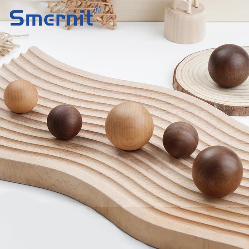 Maniglie per porte in legno Manopole a sfera Maniglie per cassetti Maniglie per mobili in faggio naturale per armadi e cassetti Manopole Maniglie per guardaroba