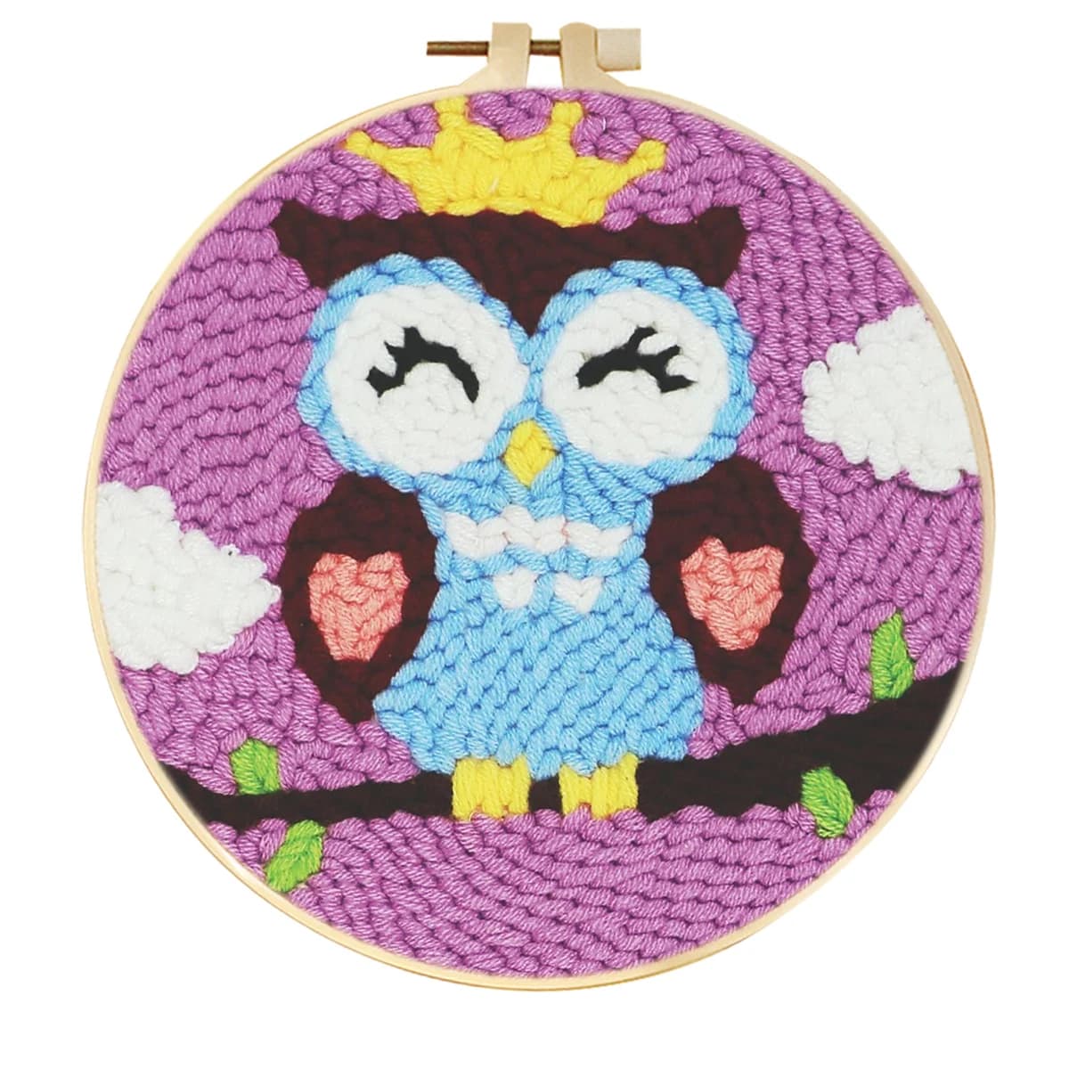 RUOPOTY Punch Needle Frame Blue Owl Handicraft Art Diy Idea Animal Punch Needle Kits Adults Gift Art Projects For Adults Diy K