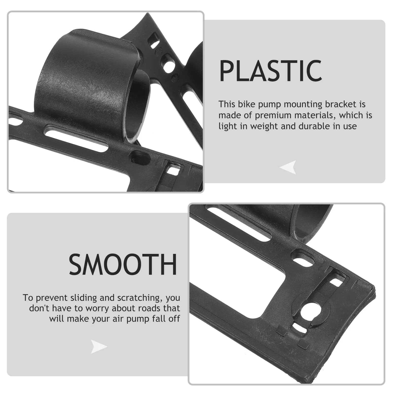 Supporto per pompa da bici, 2 pezzi, clip in plastica portatile, fissaggio sicuro, facile installazione, per supporto pompa da ciclismo su strada