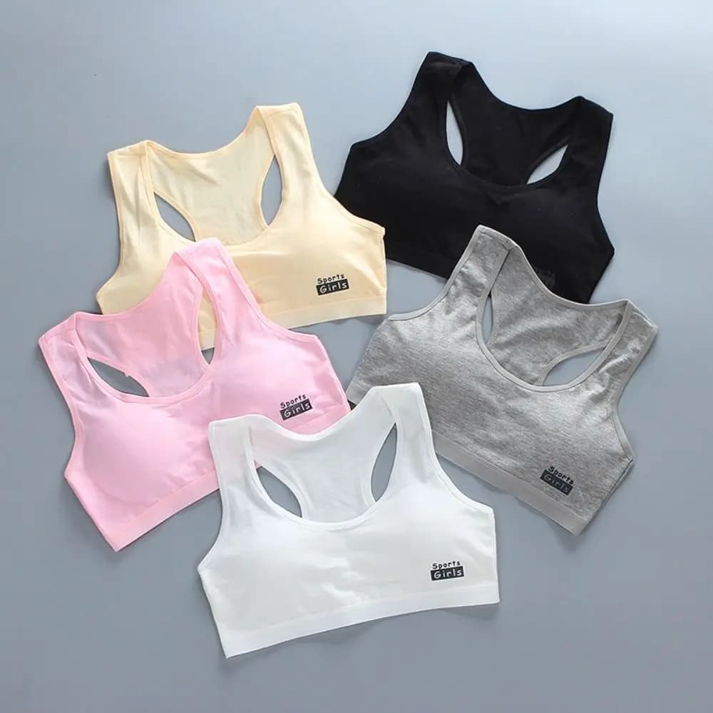 1/3Pcs Casual Cotton Training Bras Elastic Underwear Children Tube Tops Racerback Vest for Teeange Toddler Girls