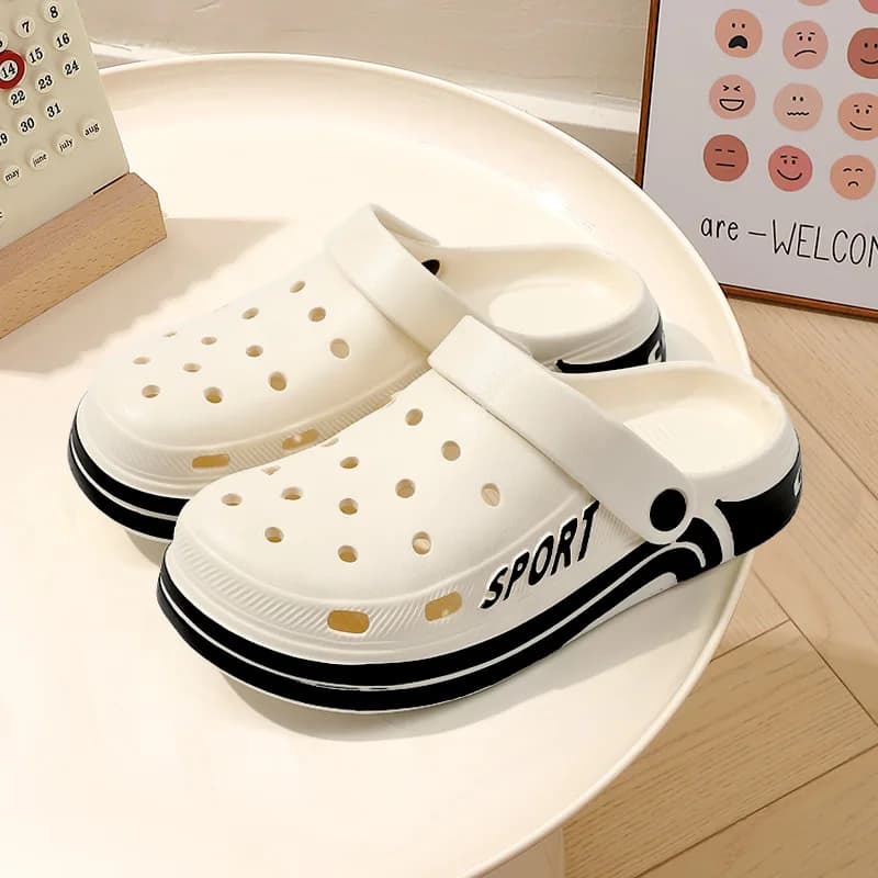 Sandali con suola spessa antiscivolo da donna, nuovo stile per uso interno ed esterno, scarpe traforate da uomo per l'estate