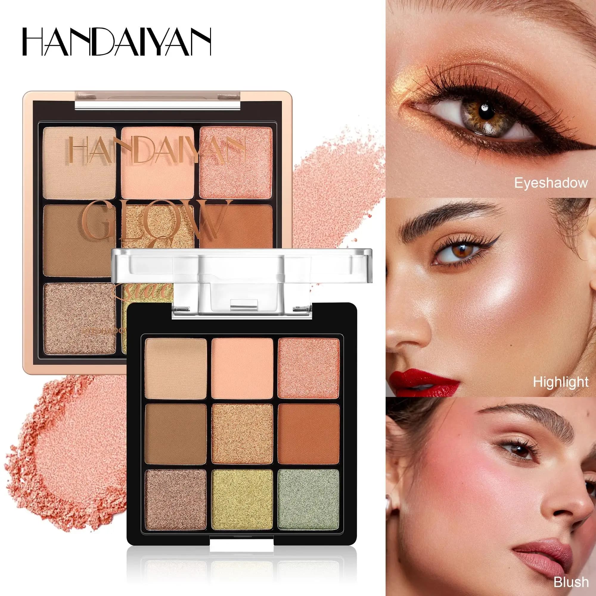 Palette di ombretti impermeabili a lunga durata Evidenziatore di perle opache Blush 3in1 Trucco multifunzione Cosmetico di bellezza professionale