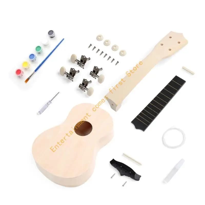 21In Ukulele fatti a mano Ukulele verniciabile Set Ukulele fai da te Set lavoro manuale 55KD