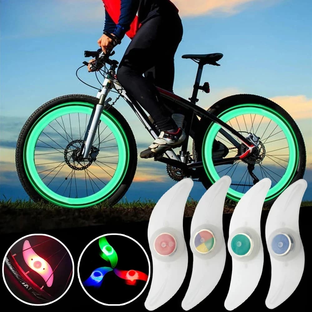 Luci per ruote di bicicletta, luci per pneumatici, 3 modalità LED, impermeabili, avviso di sicurezza per biciclette, facili da installare, accessori per biciclette